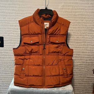 Mens size m brand new no tags rustic orange puff vest